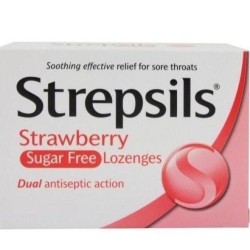 Strepsils Pastil Şekersiz Çilekli