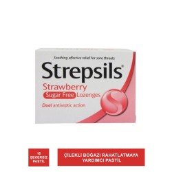 Strepsils Pastil Şekersiz Çilekli 16 Pastil