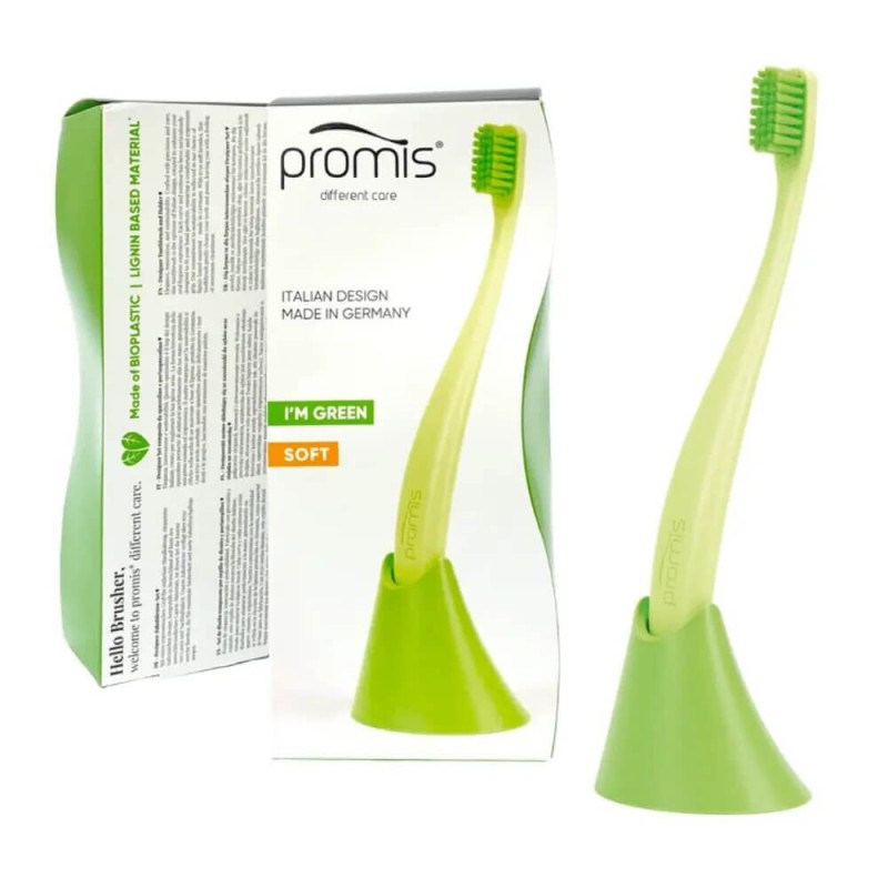 Promis Biplastic Single Diş Fırçası 6750 - Soft - Green - Tutucu Hediyeli