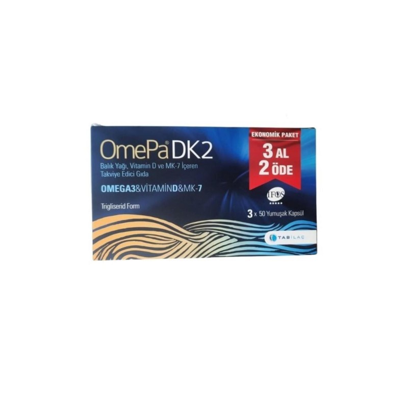 Omepa DK2 Omega 3 & Vitamin D & MENAQ7 50 Yumuşak Kapsül