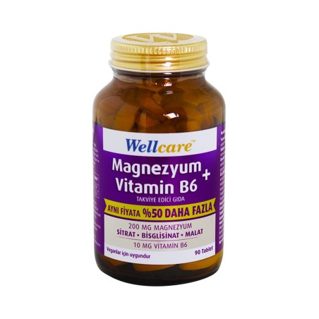 Wellcare Magnezyum B6 Vitamini 90 Tablet | Aynı Fiyata %50 Daha Fazla