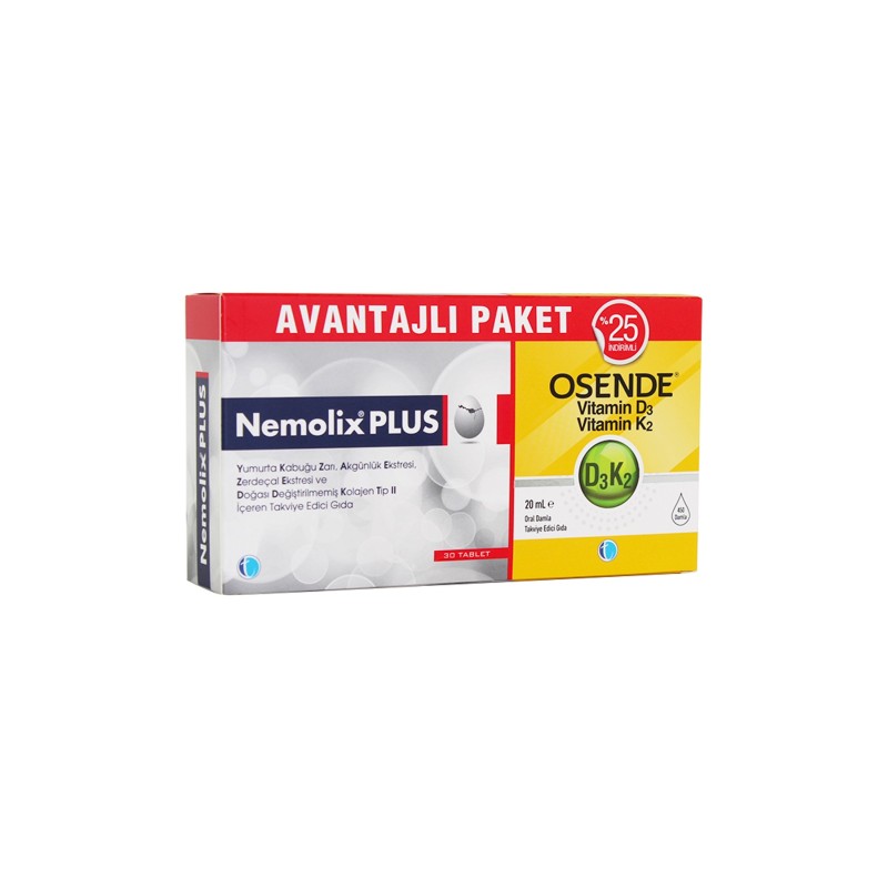 Tab İlaç Nemolix Plus 30 Tablet + Osende D3K2 20ml Damla | Avantajlı Paket