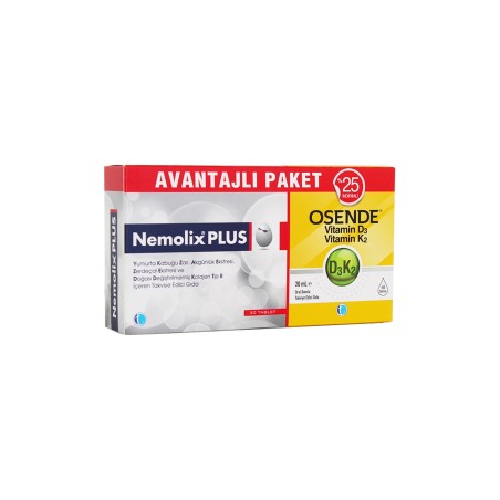 Tab İlaç Nemolix Plus 30 Tablet + Osende D3K2 20ml Damla | Avantajlı Paket