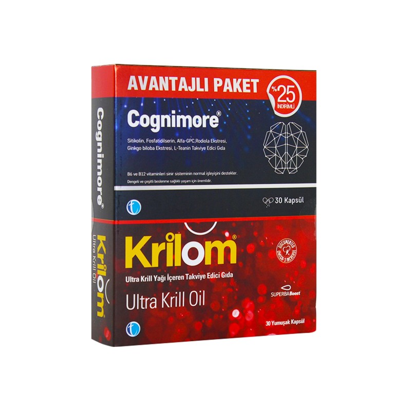 Tab İlaç Cognimore 30 Kapsül + Krilom Ultra Krill Oil 30 Kapsül | Avantajlı Paket