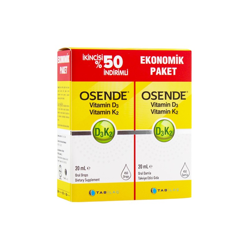 Tab İlaç Osende D3K2 20ml x 2 Adet | İkincisi %50 İndirimli
