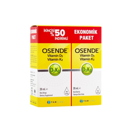 Tab İlaç Osende D3K2 20ml x 2 Adet | İkincisi %50 İndirimli