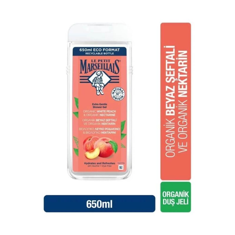 Le Petit Marseillais Duş Jeli Beyaz Şeftali Ve Nektarin 650 ml