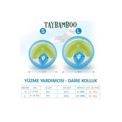 Taybamboo Classıcs Yuvarlak Üç Hava Odalı Yüzme Yardımcısı Kolluk - Mavi - Small (1-5 Yaş 6-19kg)