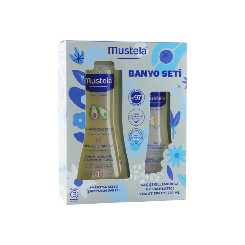 Mustela Banyo Seti  ( Papatya Özlü Şampuan 500ml + Saç Şekillendirici Sprey 200 ml )