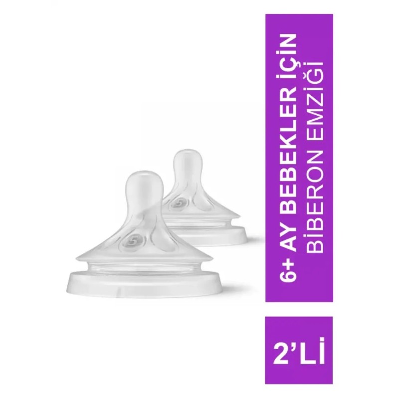 Philips Avent Natural Response Biberon Emziği 2'li 6+ Ay No: 5 - SCY965/02-