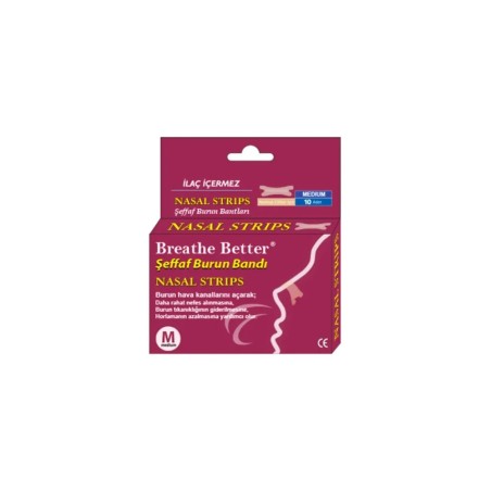 Breathe Better Şeffat Burun Bandı 10 Adet - Medium