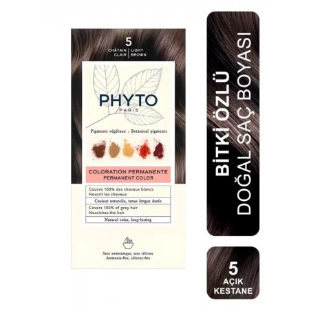 Outlet - Phyto Color Bitkisel Saç Boyası 5 Açık Kestane -Chatain Clair- Yeni Formül