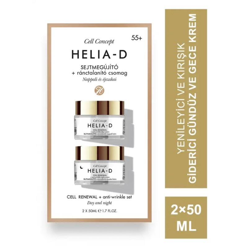 Outlet - Helia-D Cell Concept Yenileyici ve Kırışık Giderici Gündüz ve Gece Krem 55+ 2×50 ml