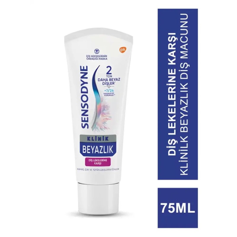 Outlet - Sensodyne Klinik Beyazlık Diş Lekelerine Karşı Diş Macunu 75ml