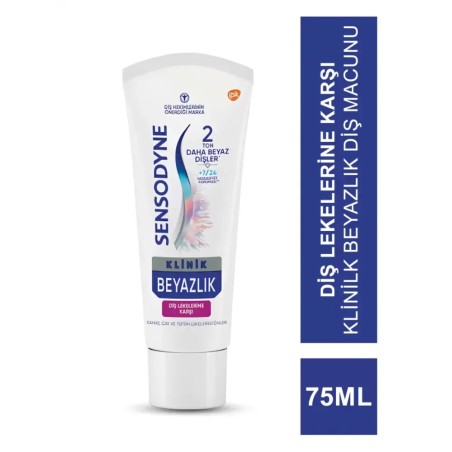 Outlet - Sensodyne Klinik Beyazlık Diş Lekelerine Karşı Diş Macunu 75ml