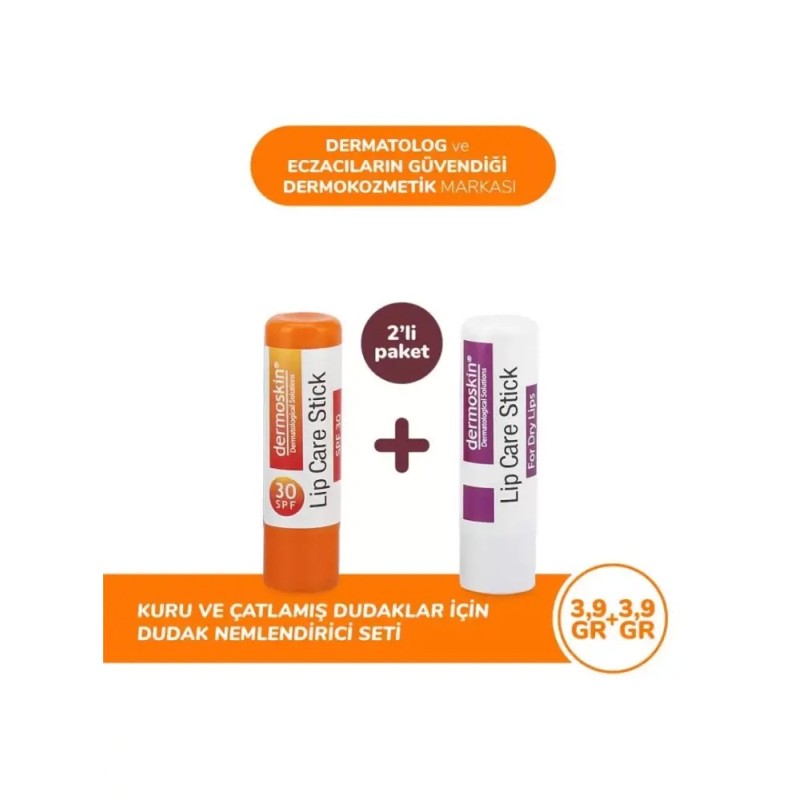 Outlet - Dermoskin Lip Care Stick Spf30+ 2'li Kofre