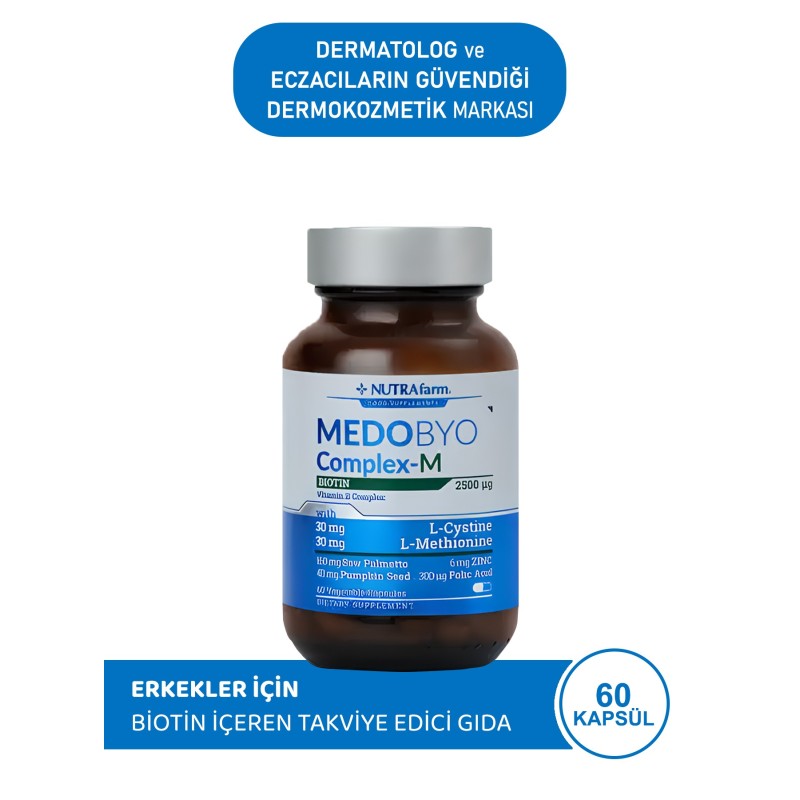 Dermoskin NutraFarm Medobyocomplex-M Biotin 60 Kapsül