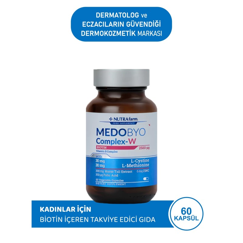 Dermoskin NutraFarm Medobyocomplex-W Biotin 60 Kapsül