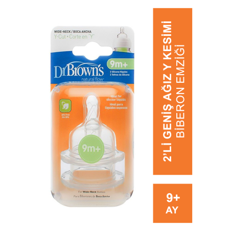 Dr. Brown's Geniş Ağız Biberon Emziği Y Kesim 2`li 362