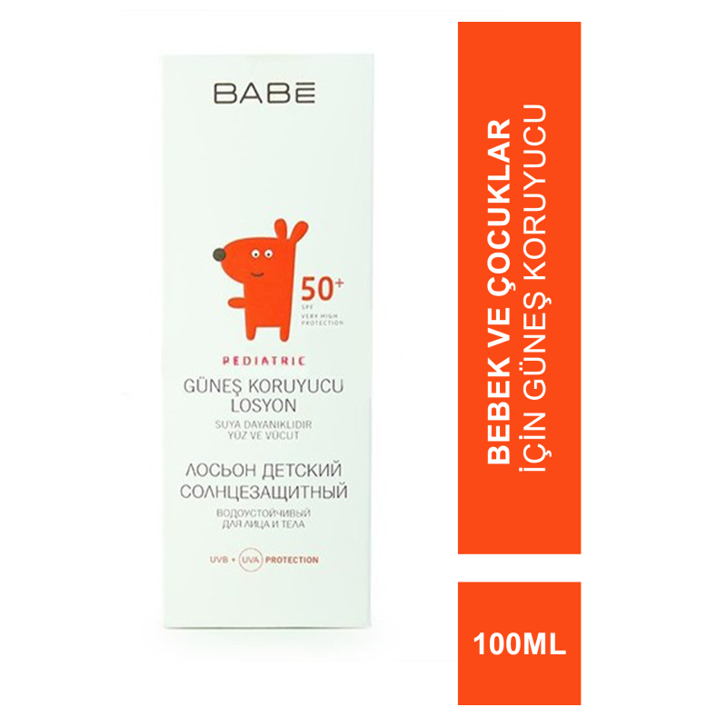 Babe SPF 50+ Pediatric Lotion 100 ml Bebek Ve Çocuklar İçin Güneş Koruyucu (S.K.T 02-2023) Babe SPF 50+ Pediatric Lotion 100 ml Bebek Ve Çocuklar İçin Güneş Koruyucu (S.K.T 02-2023)