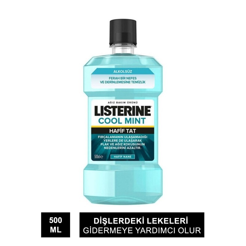 Listerine Cool Mint Hafif Tat Alkolsüz Ağız Gargarası 500 ml - Hafif Nane Listerine Cool Mint Hafif Tat Alkolsüz Ağız Gargarası 500 ml - Hafif Nane