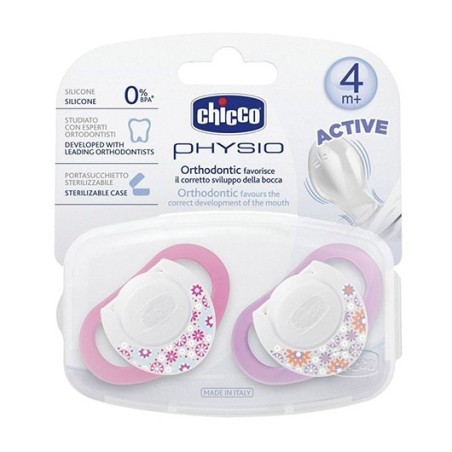 Chicco Physioring Silikon Emzik 2 li Pembe 4 Ay+