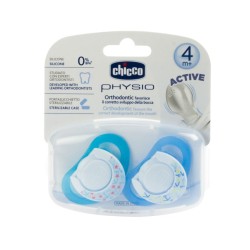 Chicco Physioring Silikon Emzik 2 li Mavi 4 Ay+