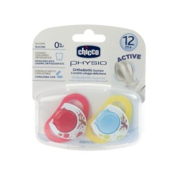 Chicco Physioring Silikon Emzik 2 li Sarı ve Kırmızı 12 Ay+