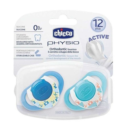 Chicco Physioring Silikon Emzik 2 li Mavi 12 M+