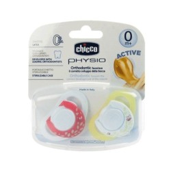 Chicco Physioring Kauçuk Emzik 2 li Sarı-Beyaz 0 M+