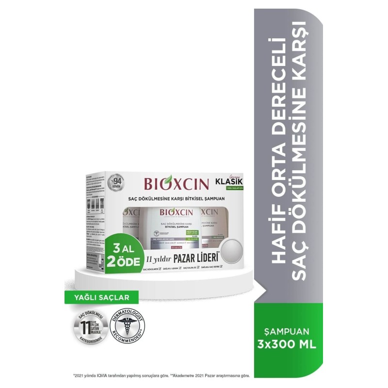Bioxcin Klasik Şampuan Yağlı Saçlar 3 al 2 öde Bioxcin Klasik Şampuan Yağlı Saçlar 3 al 2 öde