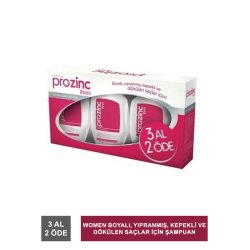 Prozinc Women Boyalı, Yıpranmış, Kepekli ve Dökülen Saçlar İçin 300 ml Şampuan 3 AL 2 ÖDE