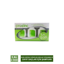Prozinc Kuru, Kepekli, Dökülen, Kırılan Yıpranmış ve Zayıf Saçlar İçin Şampuan 300 ml 3 AL 2 ÖDE