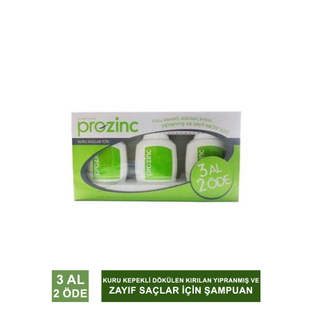 Prozinc Kuru, Kepekli, Dökülen, Kırılan Yıpranmış ve Zayıf Saçlar İçin Şampuan 300 ml 3 AL 2 ÖDE