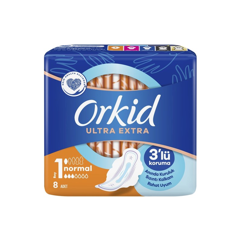 Orkid Ultra Extra Hijyenik Ped Normal Tekli Paket 8 Ped
