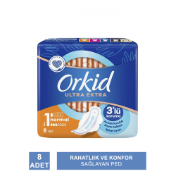 Orkid Ultra Extra Hijyenik Ped Normal Tekli Paket 8 Ped