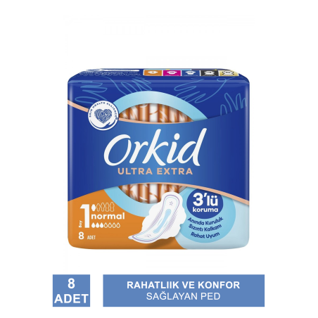 Orkid Ultra Extra Hijyenik Ped Normal Tekli Paket 8 Ped
