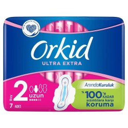 Orkid Ultra Extra Uzun (Boy 2) Kanatlı Hijyenik Ped 7 Ped