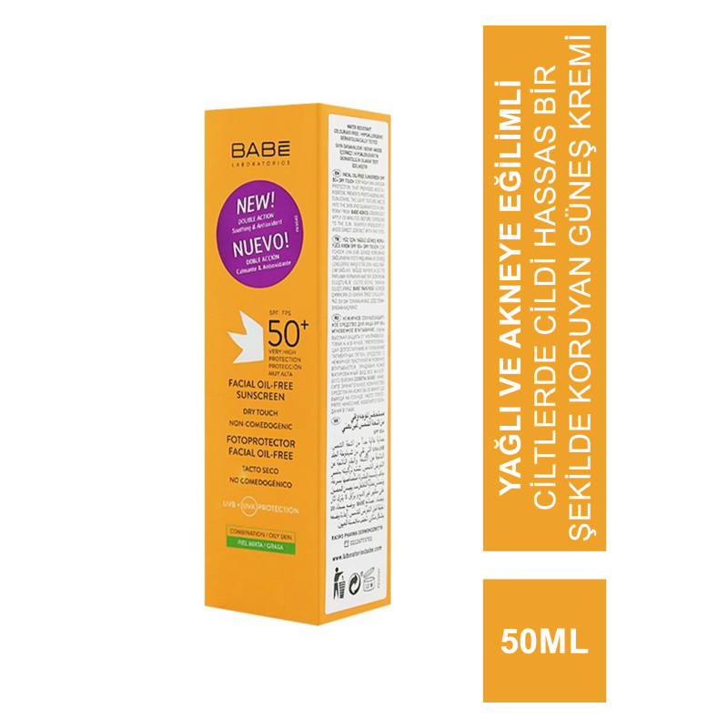 Babe Yüz İçin Yağsız Güneş Koruyucu SPF 50+ Krem 50 ml Babe Yüz İçin Yağsız Güneş Koruyucu SPF 50+ Krem 50 ml