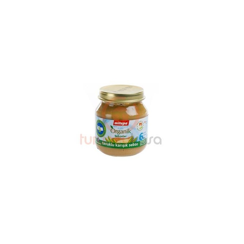 Milupa Organik Tavuklu Karışık Sebze 125 gr Milupa Organik Tavuklu Karışık Sebze 125 gr