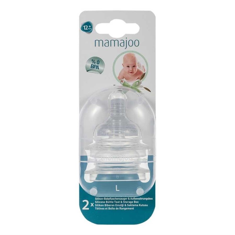 Mamajoo %0 BPA Silikon Biberon Emziği İkili L No.3 12 ay+ Mamajoo %0 BPA Silikon Biberon Emziği İkili L No.3 12 ay+
