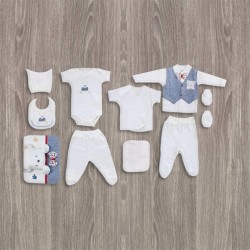 Flexi Baby Ayıcıklı 10'lu Erkek Hastane Çıkış Seti