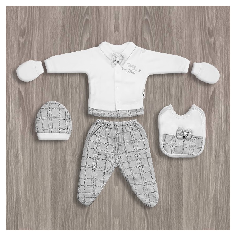 Flexi Baby Gri 5'li Hastane Çıkış Seti Flexi Baby Gri 5'li Hastane Çıkış Seti