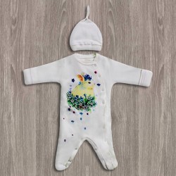 Aziz Bebe Tavşan Desenli Bebek Tulumu