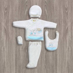 Bebitof Sweet Home Baskılı 5'li Hastane Çıkış Seti