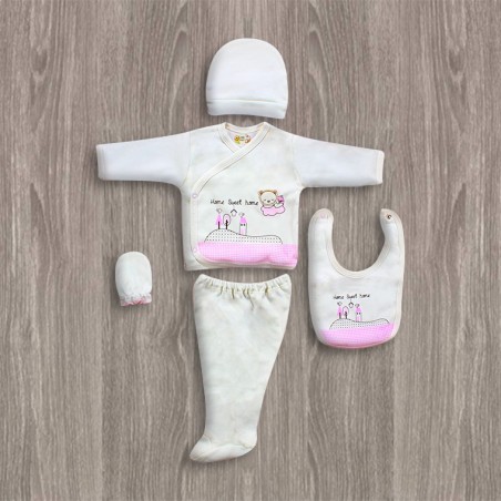 Bebitof Sweet Home Baskılı 5'li Hastane Çıkış Seti