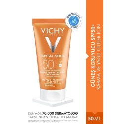 Vichy Capital Soleil Dry Touch Yüksek Korumalı Yüz Emulsiyonu Spf 50 50 ml