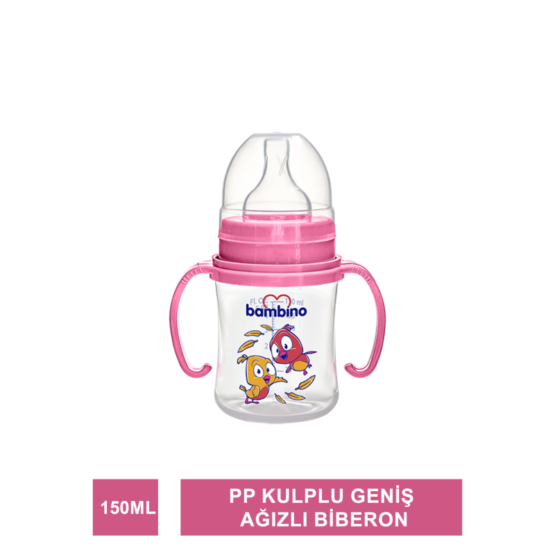 Bambino PP Kulplu Geniş Ağızlı Biberon 150 ml BE-817 Bambino PP Kulplu Geniş Ağızlı Biberon 150 ml BE-817