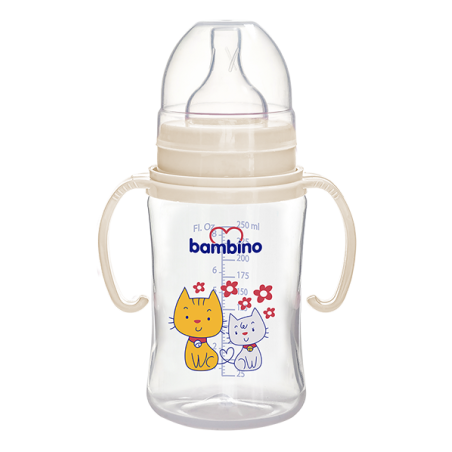 Bambino PP Kulplu Geniş Ağızlı Biberon 250 ml BE-818 :