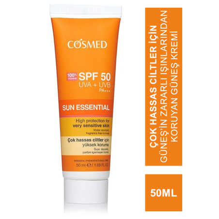 Cosmed Sun Essential Spf50 50 ml Çok Hassas Ciltler İçin Güneş Kremi